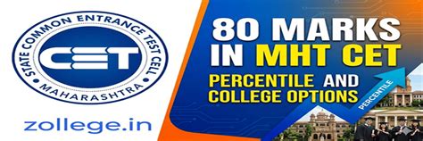 80 Marks in MHT CET Percentile and College Options