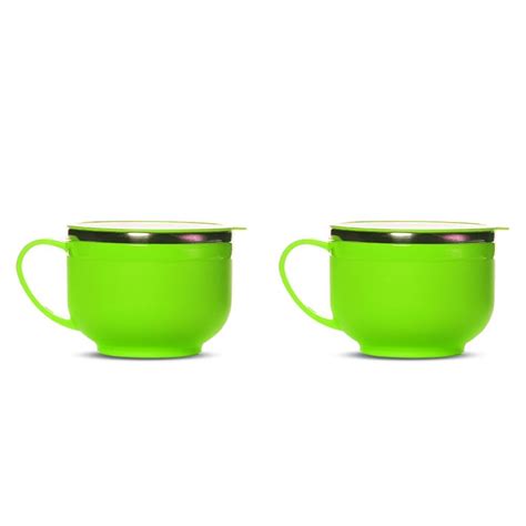 ATTRO Noodles Bowl comes with inner Stainless Steel Soup Bowl and Spoon ...