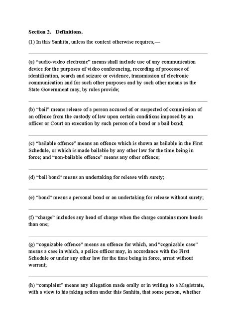 Sanhita 2023: Section 2 Definitions - Key Terms Explained - Studocu