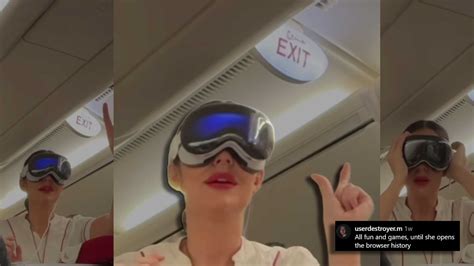 Emirates Airline Hostess Tries Apple Vision Pro For The First Time; Her ...