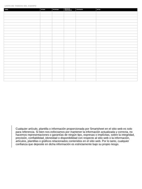 IC Team Task List Template 27395 Updated - ES | PDF