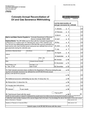 Colorado Annual Reconciliation of Oil and Gas Severance Withholding ...