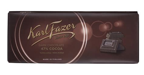 Buy Karl Fazer Blue Original Finnish Dark Chocolate 47% Cocoa Bar by ...