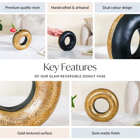 Glam Reversible Donut Vase Online - Premium Vase | Nestasia