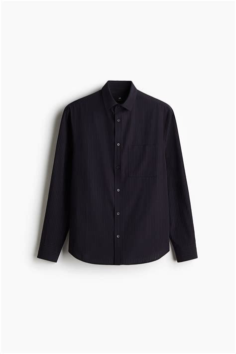 Men’s Navy blue Regular Fit Lyocell-blend shirt | H&M IN