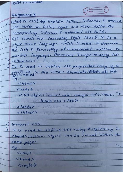 Web Assignment 3: Understanding CSS Types and Properties - Studocu