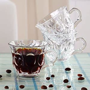 FRUNZA Pack of 6 Glass Bell shaped Glass Tea Cups Set of 6Hot Chocolate ...