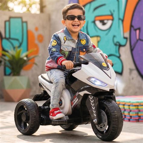 Buy Toyzone Ranger Electric Bike (White) | 6V Rechargeable Bike for ...