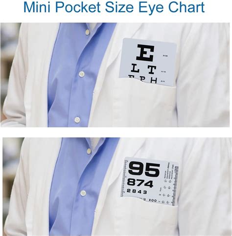 Buy Snellen and Rosenbaum Pocket Eye Chart for Eye Exams, Double-Sided ...