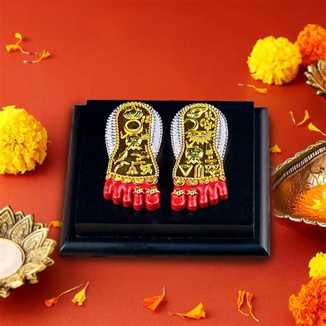 Divine Laxmi Charan Paduka | 24K Gold & Pure Silver Plated – Nirvaan Arts