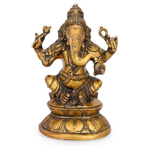 CraftVatika Ganesh (Ganesha) Hindu Elephant God of Success Brass Statue ...