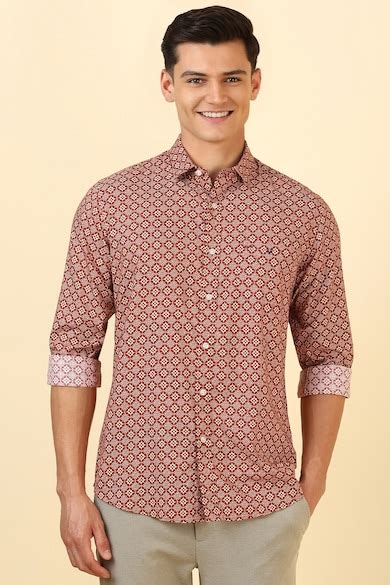 Buy Men Red Print Full Sleeves Casual Shirt Online - 39999803 | Allen Solly