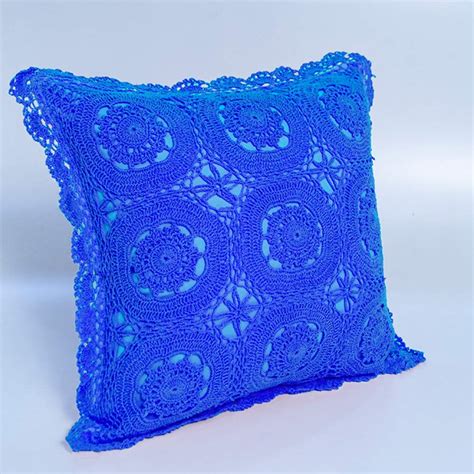 Buy Kolanu Chakra Handmade Crochet Square Cushion Cover (16 inch x 16 ...