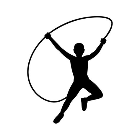 Silhouette of a person jump roping | Premium AI-generated vector