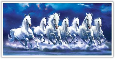 Vaastu Seven Horse Running Paper Poster Paper Print - Animals posters ...