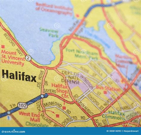 Map Image of Halifax, Nova Scotia, Canada Stock Photo - Image of shows, cities: 300814090