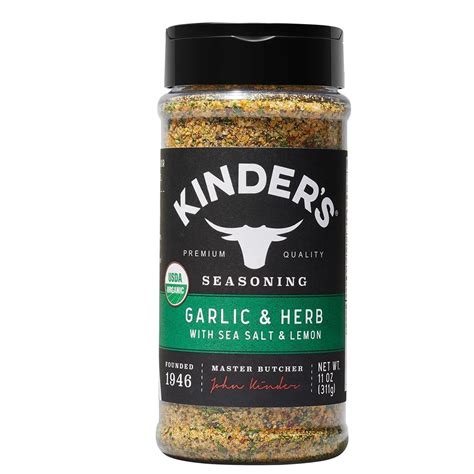 Amazon.com : Kinder's Organic Garlic & Herb with Sea Salt & Lemon ...