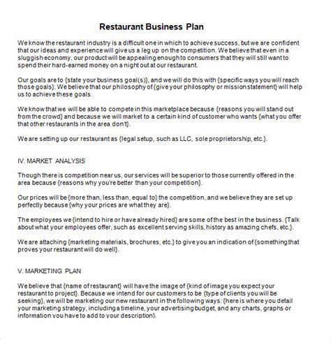 Small Restaurant Business Plan Template 的图像结果
