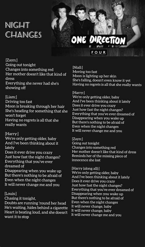 One Direction Tour Poster for Night Changes