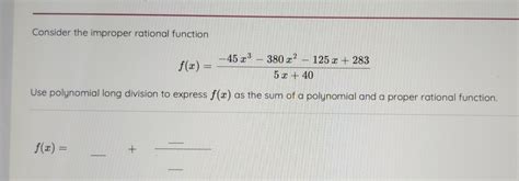 Image result for What Is a Improper Rational Function
