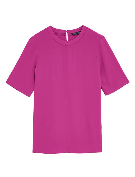 Buy Round Neck Short Sleeve Top at Marks & Spencer
