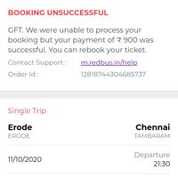 [Resolved] Redbus — Issues over Ticket booking