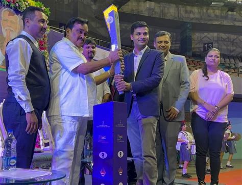 Tejas Bakre and Ankit Rajpara relay the Chess Olympiad Torch from ...