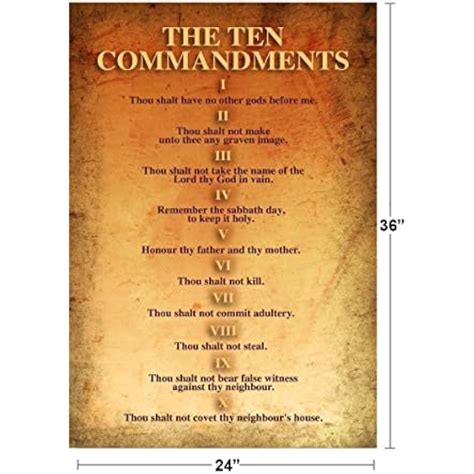 Poster Foundry 10 Commandments Poster KJV Bible Scripture Version India ...