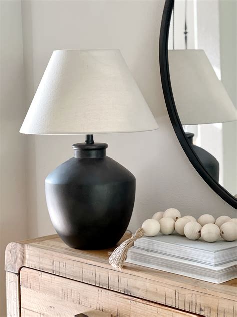 Large Ceramic Table Lamp Black - Threshold™ | Black table lamps ...