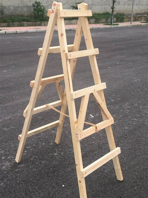 木头人字梯可行走木质梯加厚家用梯子实木登高工地工程装饰装修梯-阿里巴巴