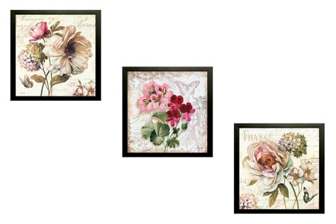 SAF Beautiful Flower Floral 9297 Set of 3 Painting (25 x 3 x 25 cms ...