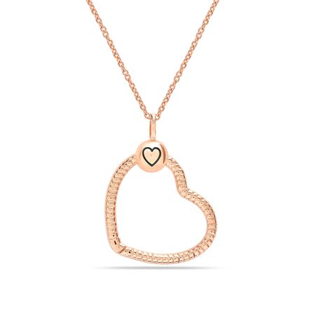 LeCalla - Buy 925 Sterling Silver Rose Gold-Plated Texture Heart Charm ...