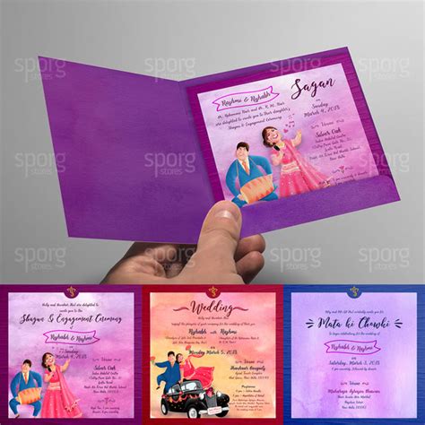Illustrated Punjabi Wedding Invitation Design – SPORG Stores