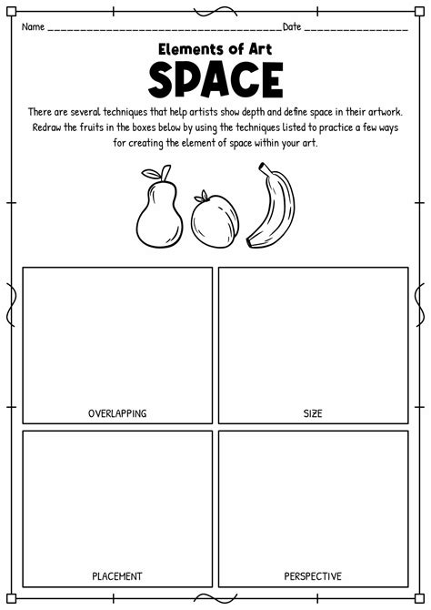 Art Element Space Worksheet | Art education lessons, Elements of art ...