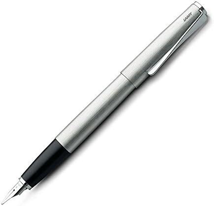 Lamy STUDIO BRUSHED FOUNTAIN PEN BROAD NIB WITH CONVERTER AND T-10 BLUE ...
