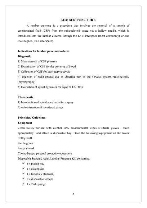 Lumber puncher - A lumbar puncture is a procedure that involves the ...