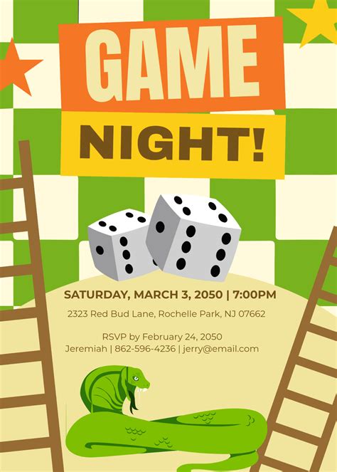 Free Game Night Invitation Templates, Editable and Printable