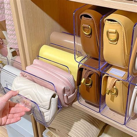 Mosquick 3 Compartment Acrylic Purse Organiser Clear Book Stand & File ...