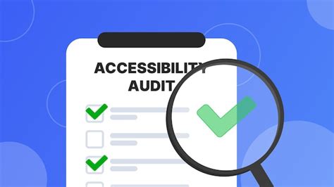 Accessibility audit checklist banner magnifier | Premium Vector