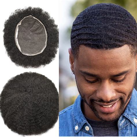 Buy Notherss Afro Toupee Full French Lace Man Weave Hair Unit 100% ...