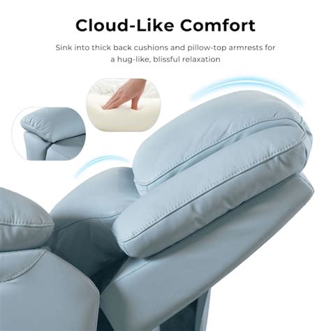 Furniture of America Loure 82-in Modern Powder Blue Genuine leather 3 ...