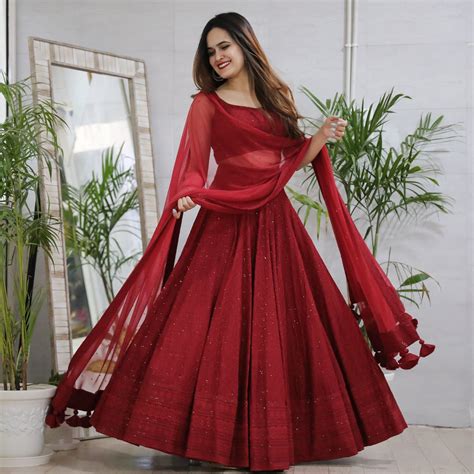 MAROON CHIKANKARI LEHENGA SET