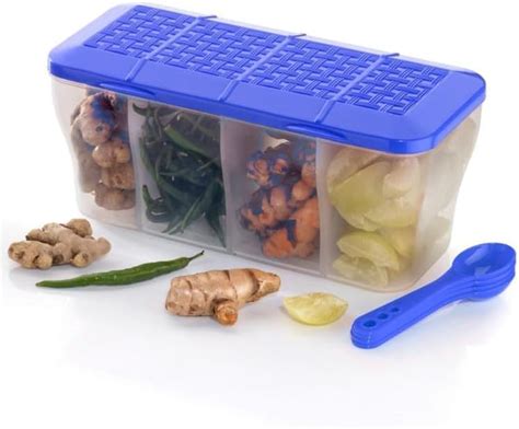 Buy LEAWALL Multipurpose Plastic 4 in 1 Masala Box for Kitchen, Spice ...