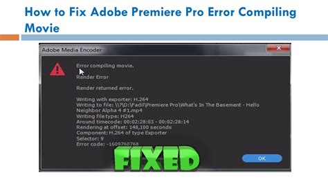 Image result for How to Fix Adobe Primer Pro Error Compiling Movie