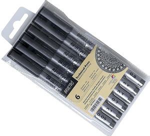 BRuSTRO Technical Fineliner PenIBlackISet of 6 -Tip Sizes -0.05,0.1,0.2 ...
