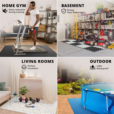 Gym Floor Mat 18-Piece EVA Foam Gym Floor Tiles - Interlocking Exercise ...