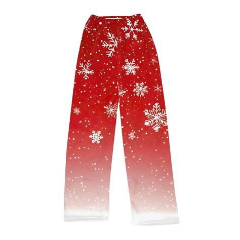 LHVUOA Women's Christmas Pajama Pants Sleep Fashion Xmas Print Pants ...