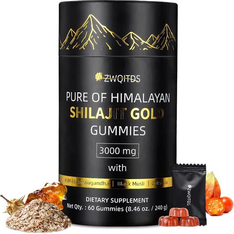 Amazon.com: Be Bodywise Pure Himalayan Shilajit Gummies Gold I Lab Tested I No Added Sugar I ...