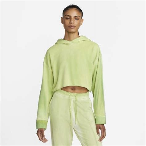 Nike Yoga Luxe DN3711-736 Women's Yellow Pullover Fleece Hoodie Size ...