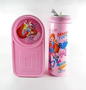 Buy Nayasa Fantastic Kids Lunch Box Set, 2-Pieces, Pink Online at Low ...